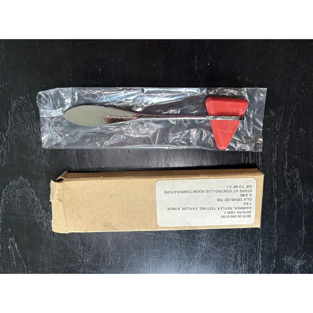 Vintage- Reflex Testing- Device- 8 inches- with box- made in Taiwain- red silver
